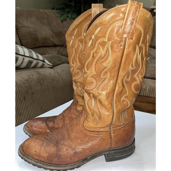 Tony Lama CT873 8.5D Mens Cowboy Western Boots‎ Multi Brown - Picture 2 of 10